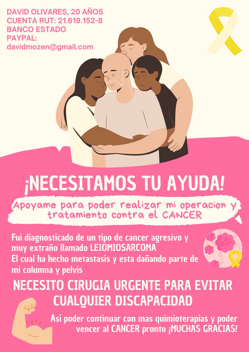 Como algunos saben, hace un año fui diagnosticado de un cancer muy extraño llamado Leiomiosarcoma en el intestino, el cual se extrajo y me libre del cancer por 1 año. El momento que no esperaba volvio y el cancer ha vuelto pero esta vez mas fuerte, el cancer hizo metástasis en mi