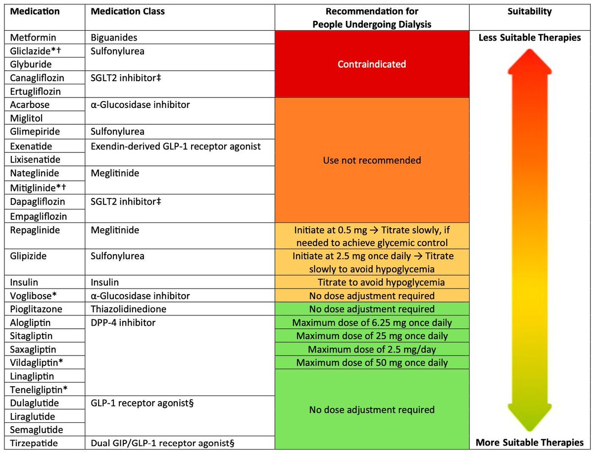#Endocrinología #MedicinaInterna
Ajuste de la dosis de medicamentos antihiperglucémicos en personas con enfermedad renal crónica en hemodiálisis.

Diabetes Spectr. 2025;38(1):7-18. doi:10.2337/dsi24-0015