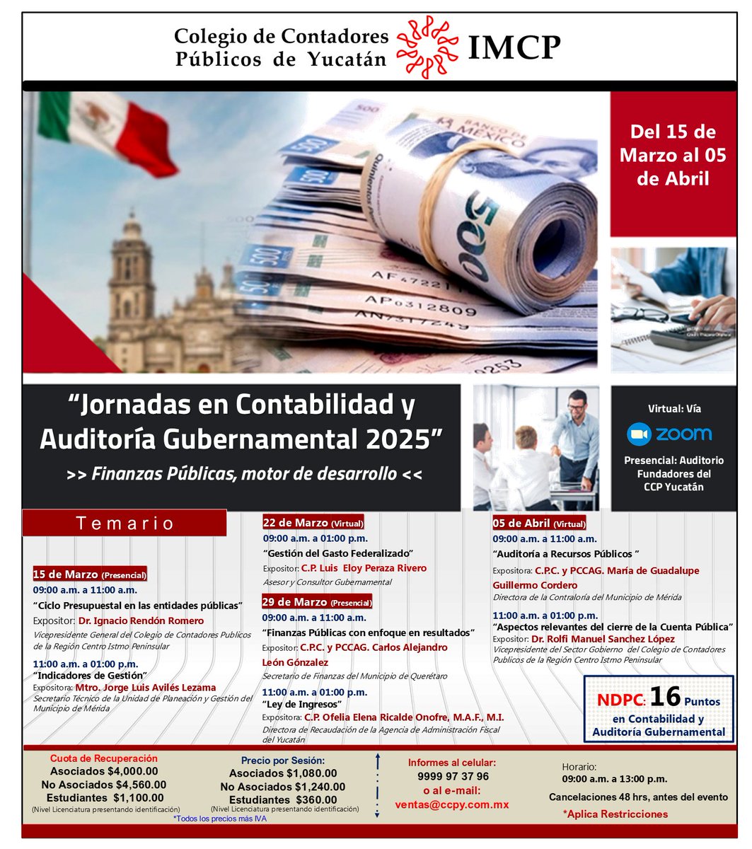 El 15 de marzo dan inicio las "𝗝𝗼𝗿𝗻𝗮𝗱𝗮𝘀 𝗲𝗻 𝗖𝗼𝗻𝘁𝗮𝗯𝗶𝗹𝗶𝗱𝗮𝗱 𝘆 𝗔𝘂𝗱𝗶𝘁𝗼𝗿í𝗮 𝗚𝘂𝗯𝗲𝗿𝗻𝗮𝗺𝗲𝗻𝘁𝗮𝗹 𝟮𝟬𝟮𝟱" -𝗙𝗶𝗻𝗮𝗻𝘇𝗮𝘀 𝗣ú𝗯𝗹𝗶𝗰𝗮𝘀, 𝗺𝗼𝘁𝗼𝗿 𝗱𝗲 𝗱𝗲𝘀𝗮𝗿𝗿𝗼𝗹𝗹𝗼 -

𝑴𝒂𝒚𝒐𝒓𝒆𝒔 𝒊𝒏𝒇𝒐𝒓𝒎𝒆𝒔 𝒂𝒍:
📱Cel. 9999 97 37 96