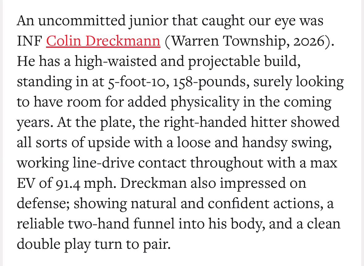 Thanks <a href="/PrepBaseballIL/">Prep Baseball Illinois</a> for the write up! <a href="/primeathletics1/">Prime Athletics</a>