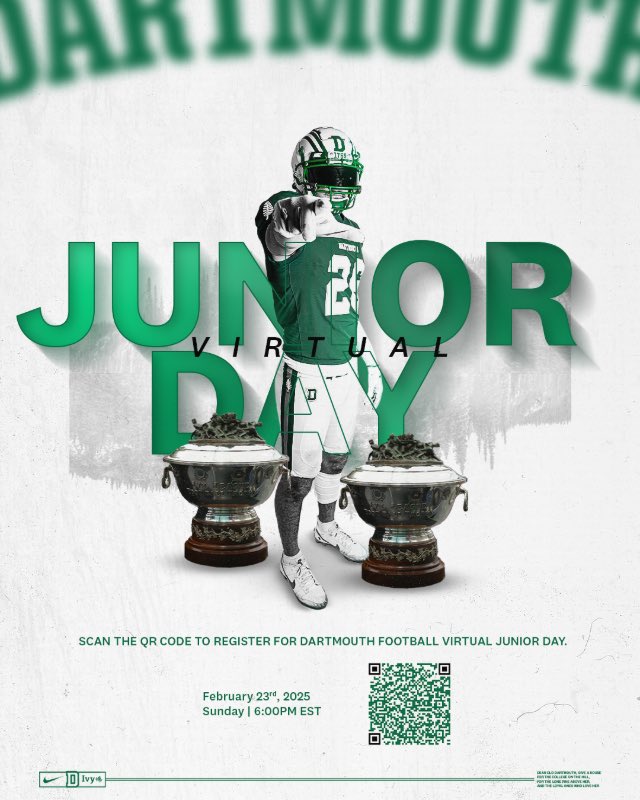 CharlieNelson27's tweet image. Thank you @coachirishodea and @DartmouthFTBL for the junior day invite!