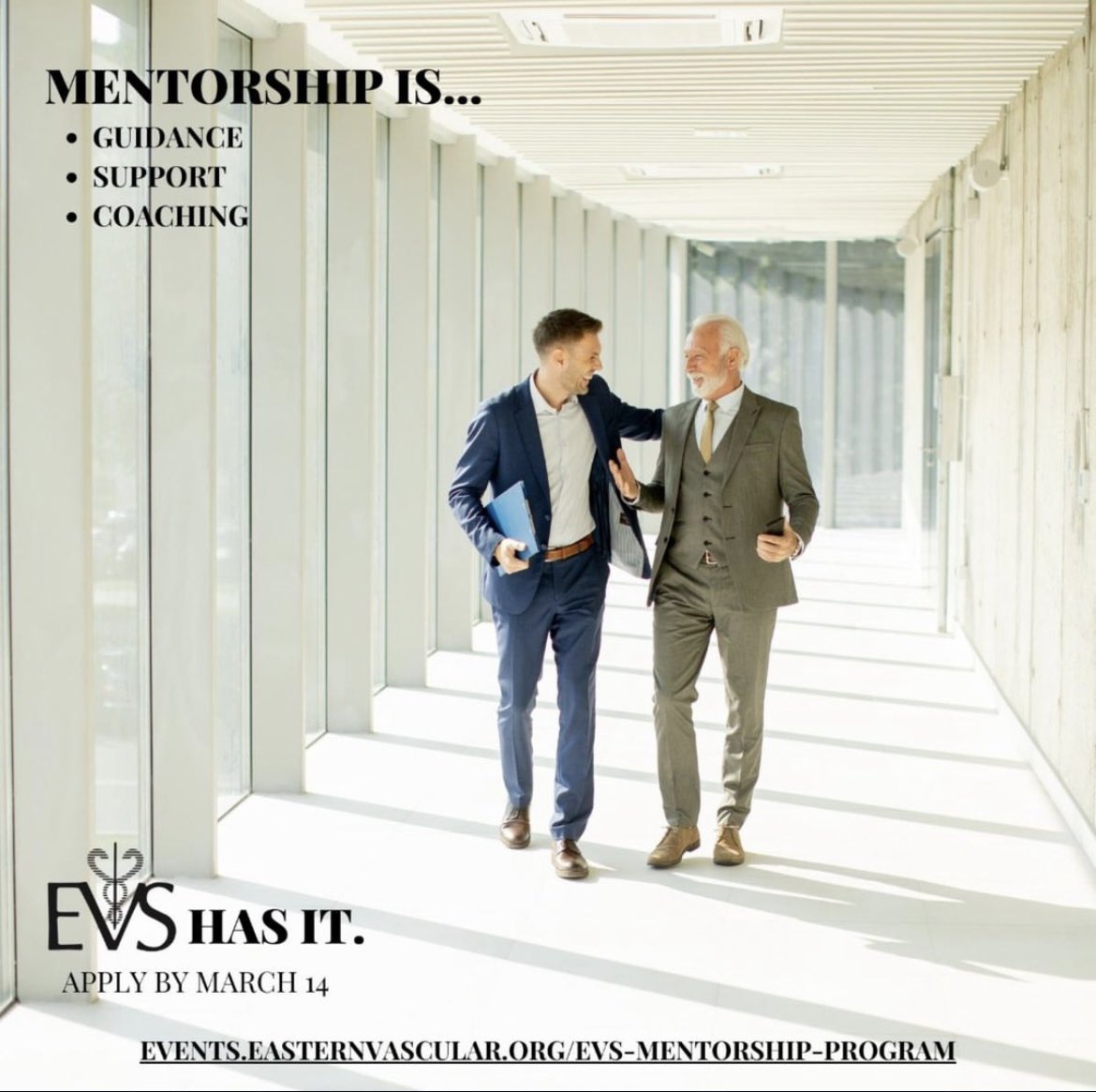 Passionate in Vascular Surgery?

Our mentorship program is back! Connecting future vascular surgeons with experienced vascular surgeon mentors. Apply by March 14 to get involved.

events.easternvascular.org/evs-mentorship…