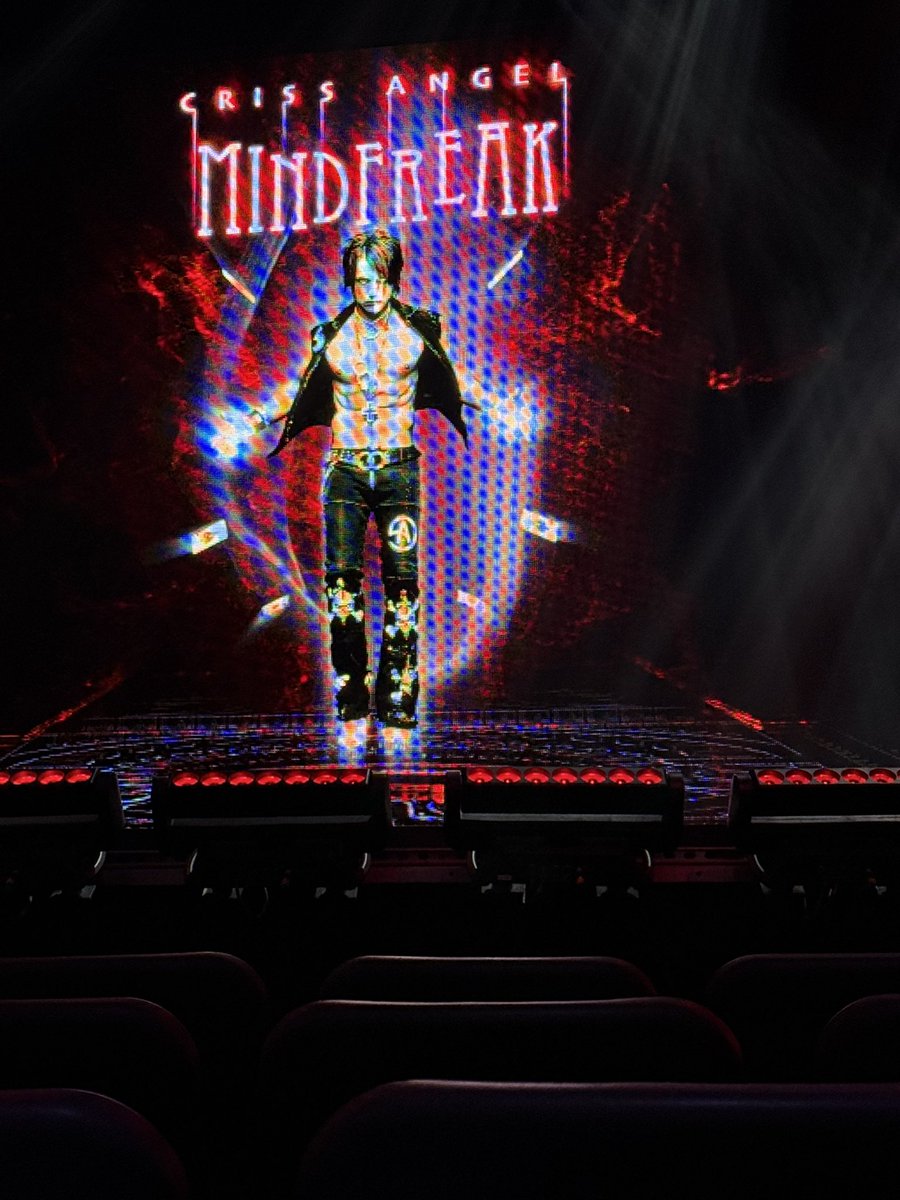 Waiting patiently for <a href="/CrissAngel/">Criss Angel</a> show to start!! First Vegas show experience. #crissangellive