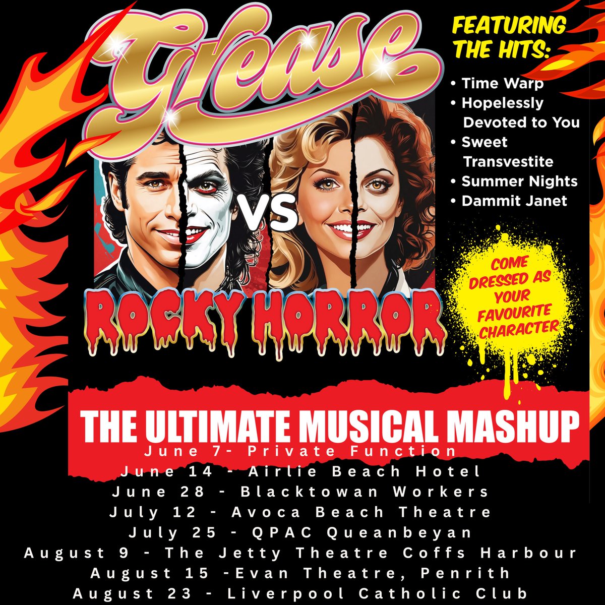 ***NEW shows announced!***
"There's no crime in giving yourself over to pleasure."
Dr. Frank-N-Furter (Tim Curry)
"Eat your heart out."
Rizzo (Stockard Channing)

Are you ready for this?!😎

facebook.com/greasevsrockyh…