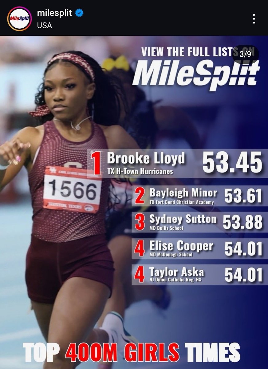 Coach__Varner's tweet photo. Shoutout to @BrookeLloyd400m and @lu_chop @Htownhurricanes are well represented keep working Brooke and Chop!!! #Congrats #RememberTheNames https://t.co/iBZliQTlqp