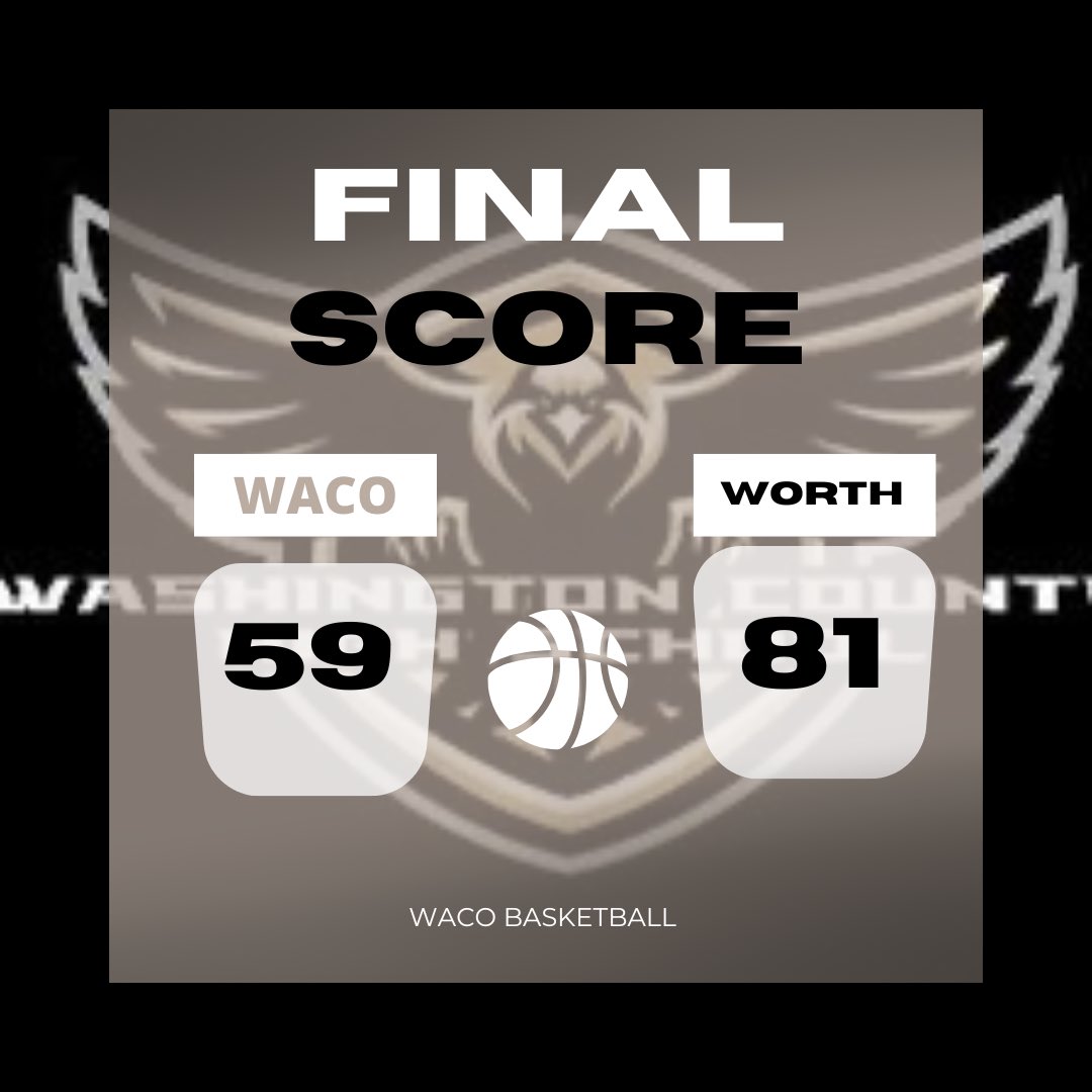 Hawks season comes to an end to a tough Worth Co. team. Proud of the effort our guys gave all season long! Strides were made in right direction this year. Thank you Waco Nation for your continued support! 

Brashod Heggs 18p 2r 2a 
Emauri Johnson 10p 2r 2a 
Justin Johnson 7p 2s
