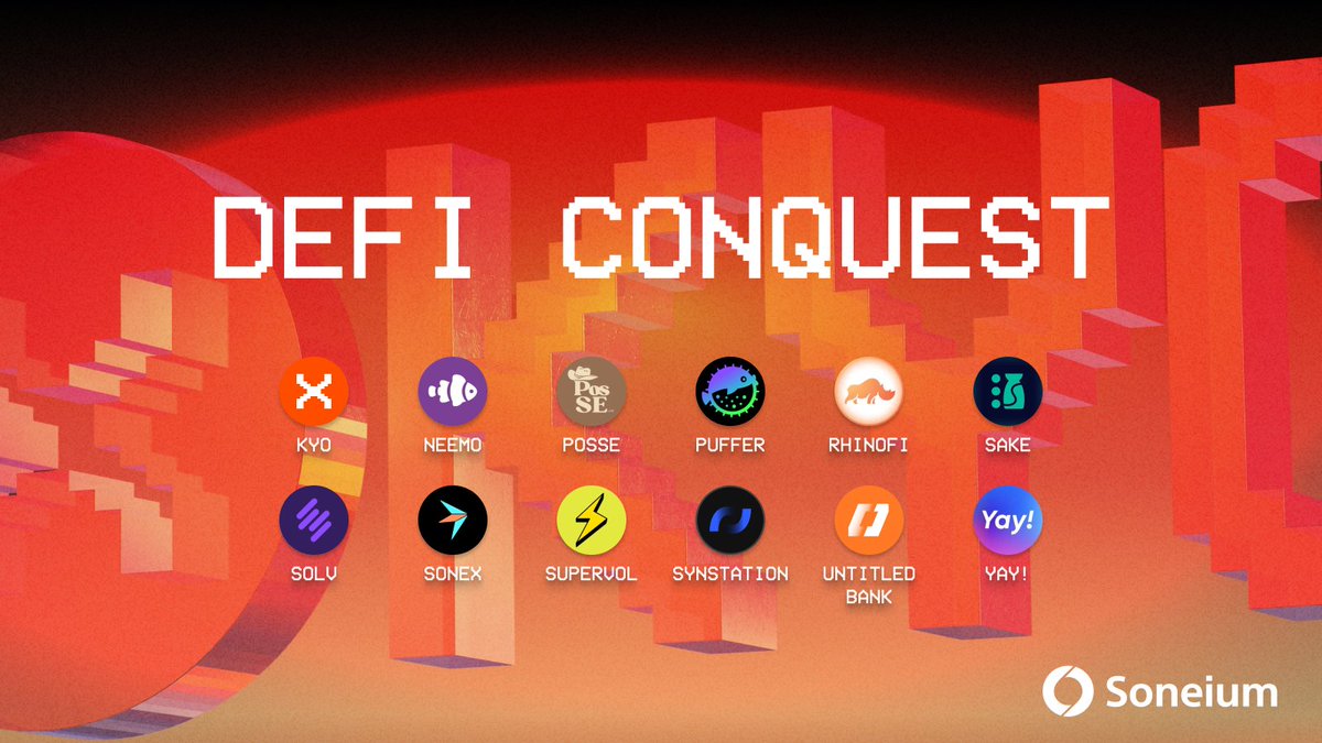 Kyo on Soneium ๐ฟ (@kyofinance) on Twitter photo 1/ ๐ A new DeFi journey begins with DeFi Conquest on <a href="/soneium/">Soneium ๐ฟ</a>!
Starting today, Kyo Finance and 12+ leading protocols are joining forces for the first-ever Soneium-wide DeFi campaign
This is your chance to explore, engage, and earn rewards while diving deep into the Soneium 1/ ๐ A new DeFi journey begins with DeFi Conquest on <a href="/soneium/">Soneium ๐ฟ</a>!
Starting today, Kyo Finance and 12+ leading protocols are joining forces for the first-ever Soneium-wide DeFi campaign
This is your chance to explore, engage, and earn rewards while diving deep into the Soneium