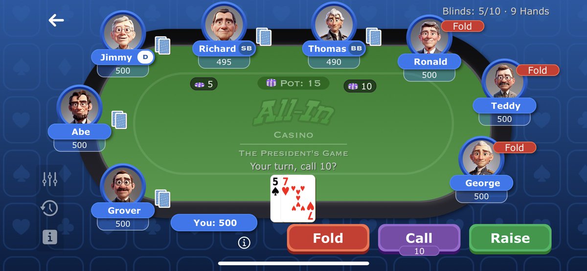 allinholdemapp's tweet image. Have you played the President’s this week?!