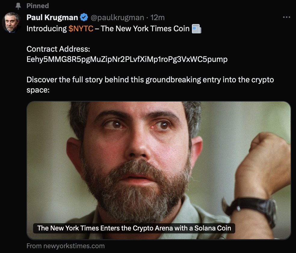 Did Paul Krugman just get hacked by the fake Bloomberg reporter social  engineering scam?