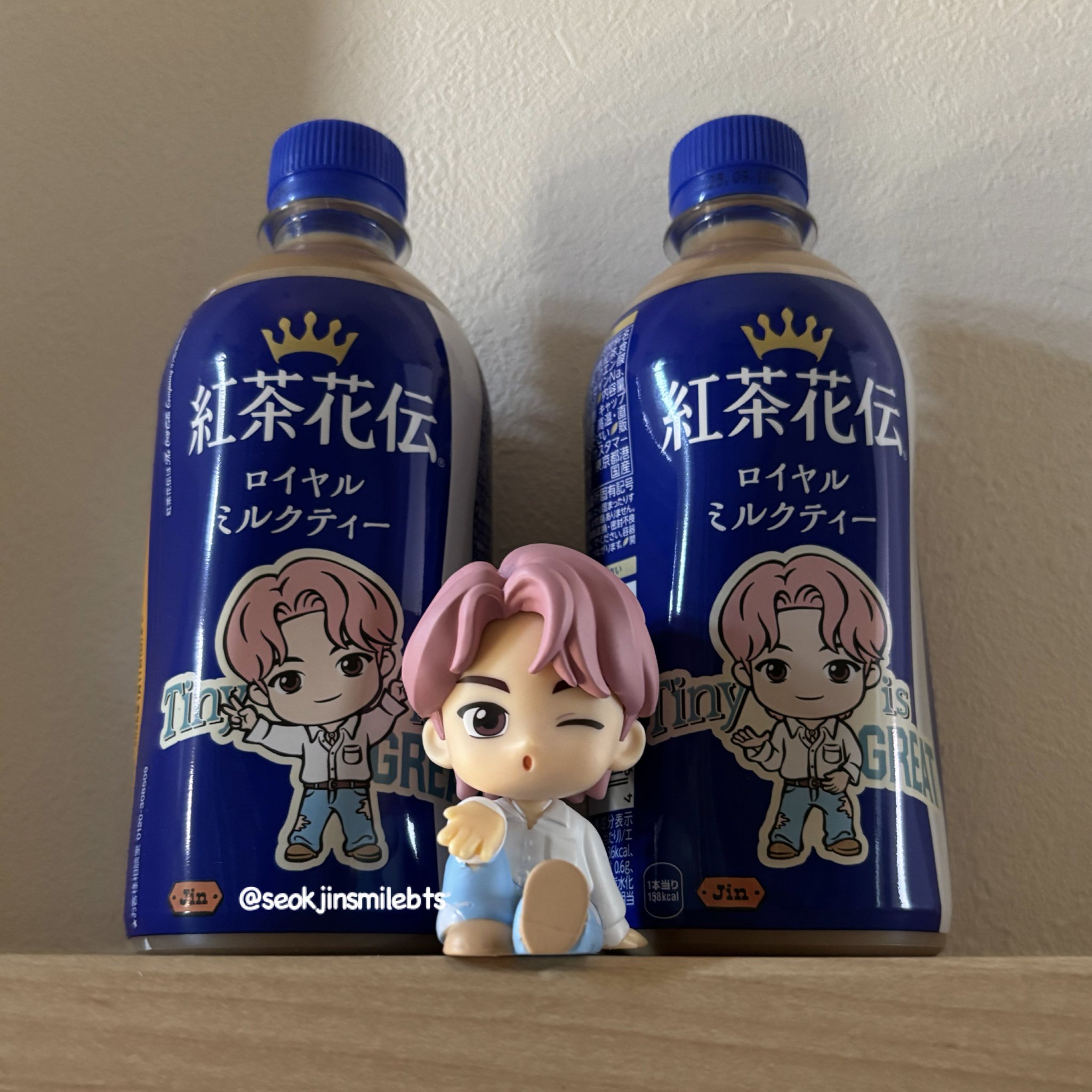 【値下げ】　BTS 紅茶花伝　Jin ジン　タンブラー 防弾少年団(BTS) - BTS 紅茶花伝 タイニータン ピーチティー