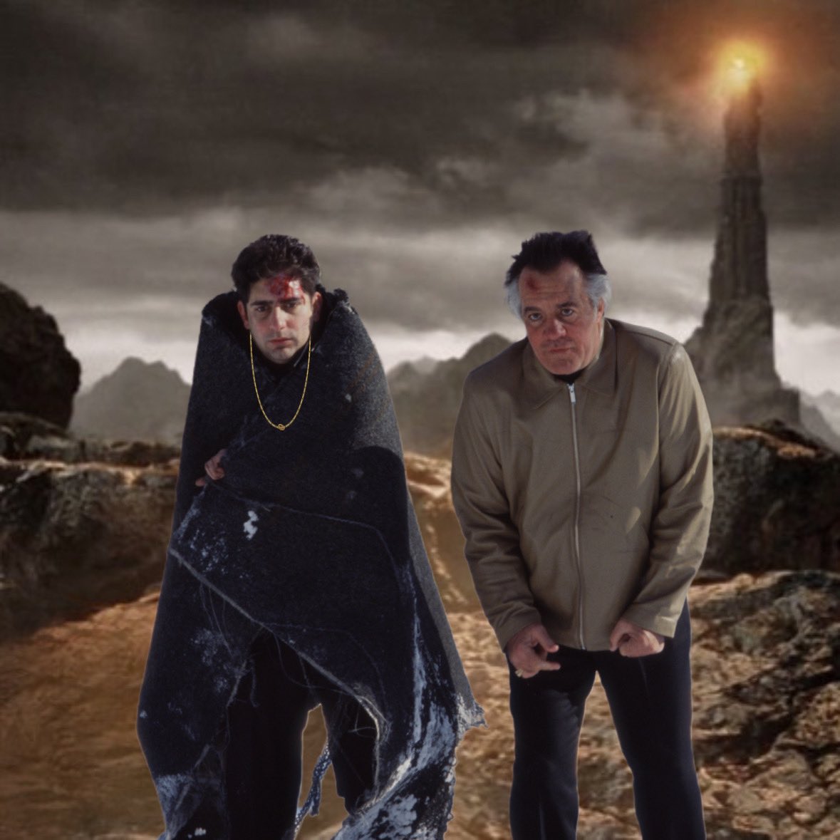 SopranosWorld's tweet image. Frodo and Sam bringing the ring to Mordor