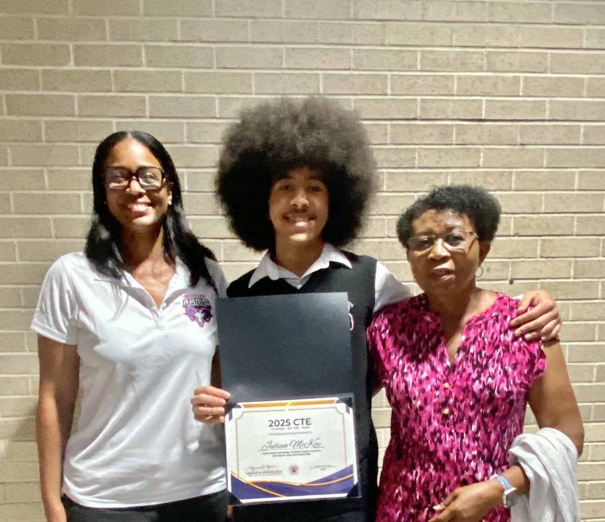 2) Happy CTE Month—Congrats to Julian McKoy, the PBL Career &amp; Technical Education Student of the Year!! Julian (Esports Academy) was recognized with the other high school SOY from the district at tonight’s board meeting. We’re super proud of Julian &amp; all the other CTE SOY💎🐏!