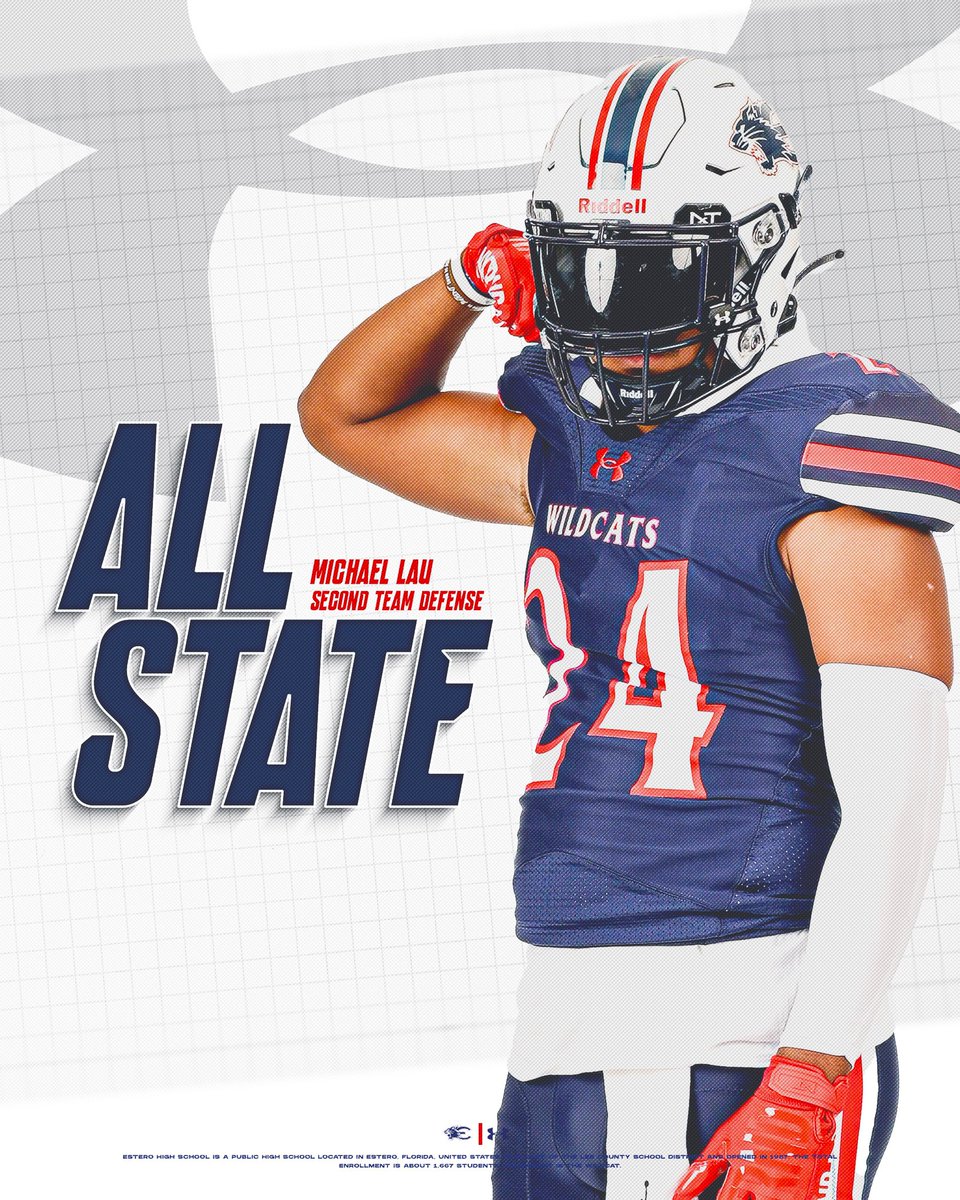 Estero High School FB (@esterofb) on Twitter photo Congratulations to <a href="/Michael2026Lau/">Michael.Lau 3 ⭐️</a> for earning All State!!
128 Total Tackles
19 Tackles For Loss
6 Sizzles
3 Blocked Kicks
That’s what you can see. What you can’t see is his relentless pursuit of greatness. Heart & Hustle!!! Leader!! Congratulations to <a href="/Michael2026Lau/">Michael.Lau 3 ⭐️</a> for earning All State!!
128 Total Tackles
19 Tackles For Loss
6 Sizzles
3 Blocked Kicks
That’s what you can see. What you can’t see is his relentless pursuit of greatness. Heart & Hustle!!! Leader!!