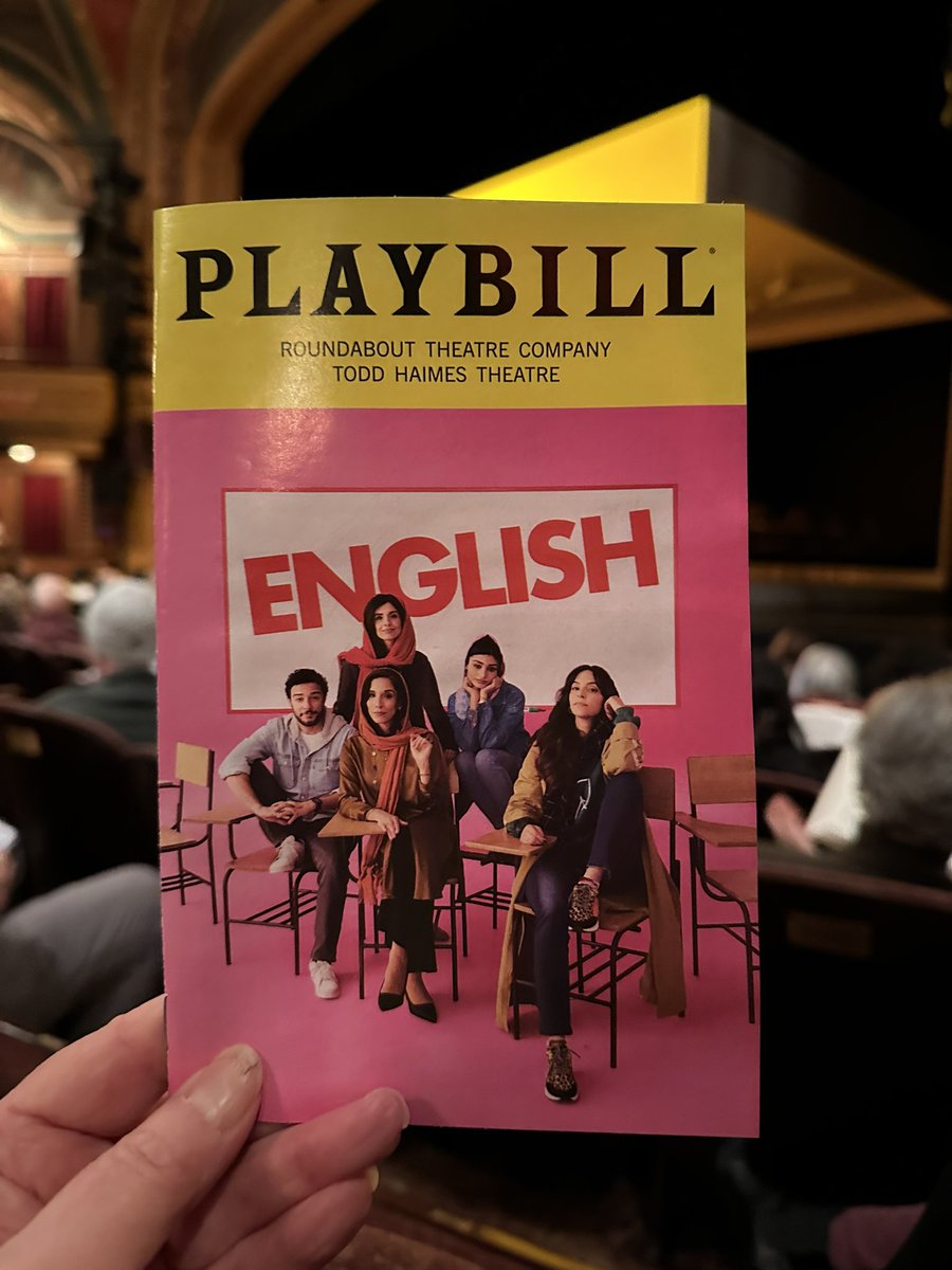 Show 7 (16 Feb) English. In an “English as a foreign language” class in Iran - looking at different reasons why students were learning, how language can be part of someone’s identity - with  believable and engaging characters. #DoonaDoesNY #TravelTales #Broadway #Theatre #Theater