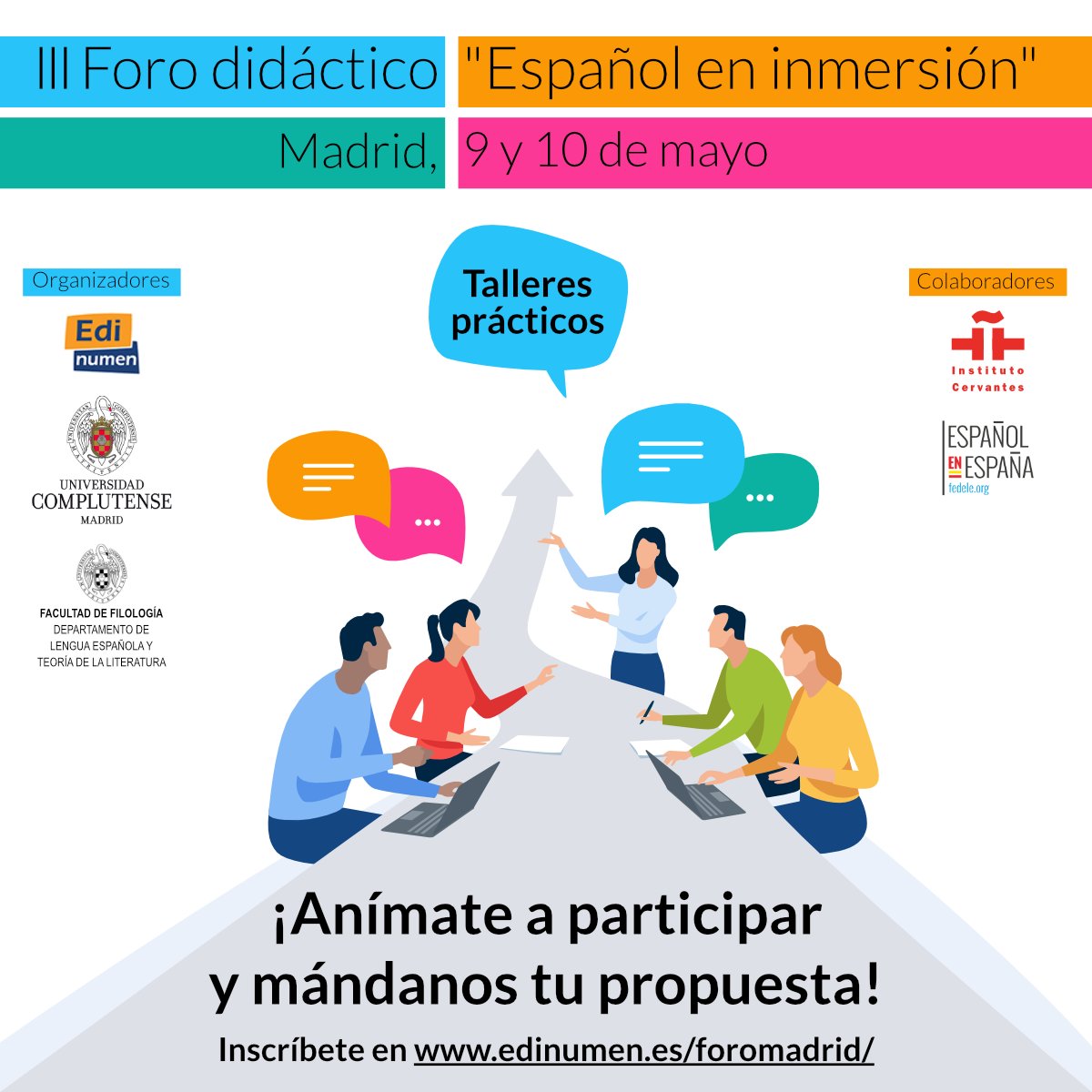 ¡Mándanos tu propuesta de taller práctico!
🎓III Foro didáctico "Español en inmersión"
⌚️ 45 minutos
📅Fecha límite: 10 de marzo 2025
🔗docs.google.com/forms/d/e/1FAI…
¡Te estamos esperando!