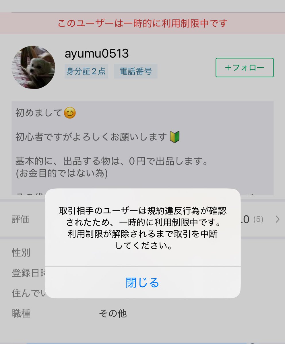 取引中のため、一時中断中です。