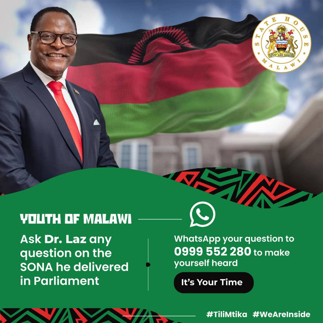 Join me on Friday, 21st February 2025 at 2:30pm for a digital Town Hall forum with the youth of Malawi on X Spaces &amp; Facebook.
