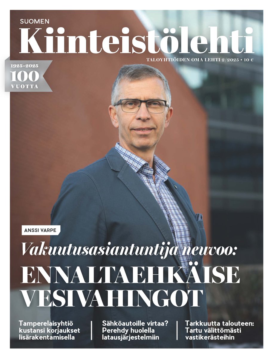 Helmikuun Kiinteistölehti ilmestyy tänään! Miten välttää kiinteistön vesivahingot? Tähän vastaa jutussamme Ifin asiantuntija Anssi Varpe. Ilmastonmuutoksesta kärsivät myös kiinteistöt. Kerromme, kuinka taloyhtiöt voivat varautua sään ääri-ilmiöihin.

Lue lisää uudesta lehdestä!