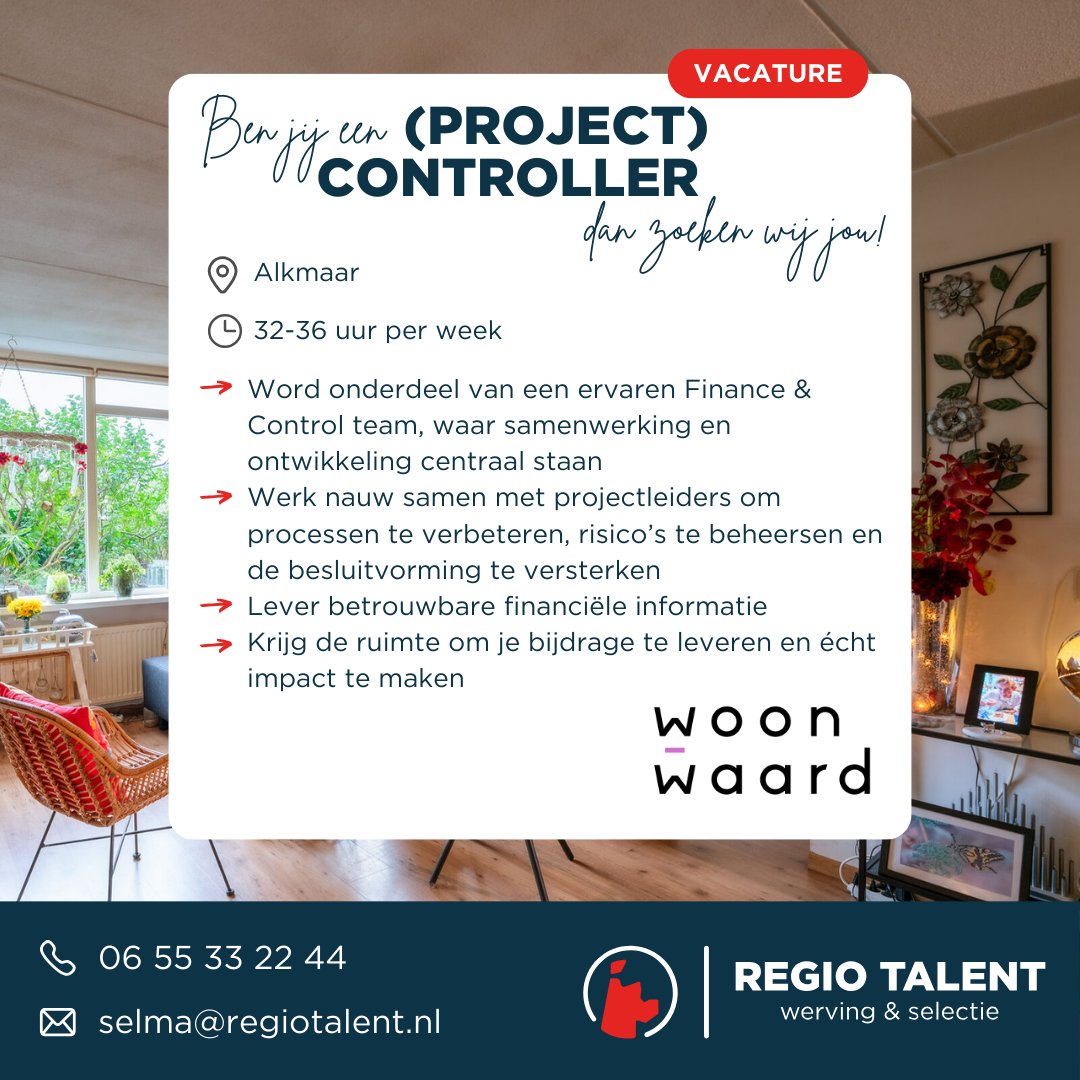 Ben jij een gedreven Controller en wil je impact maken? Bij Woonwaard in Alkmaar krijg je de kans om de financiële koers van een innovatieve wooncorporatie te versterken.

Solliciteer vandaag!
regiotalent.nl/vacatures/proj…

 #Controller #VacatureAlkmaar #FinanciëleCarrière #Woonwaard