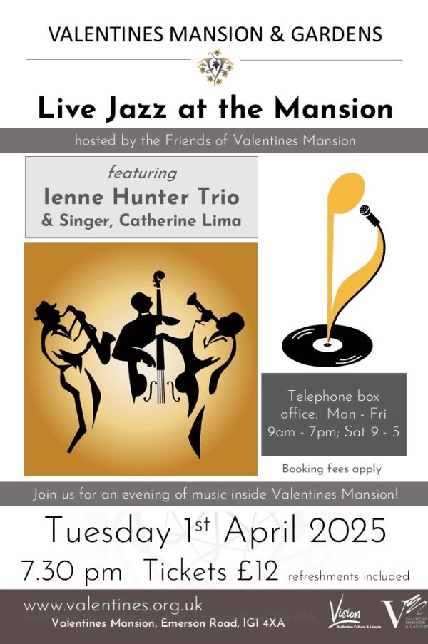 FOVM4's tweet image. Going live today with our next event “Live Jazz at the Mansion” April 1st 2025 Telephone or Online booking at ticketsource.co.uk/friends-of-val… tel 0333 666 33 66 (small booking fee applies)