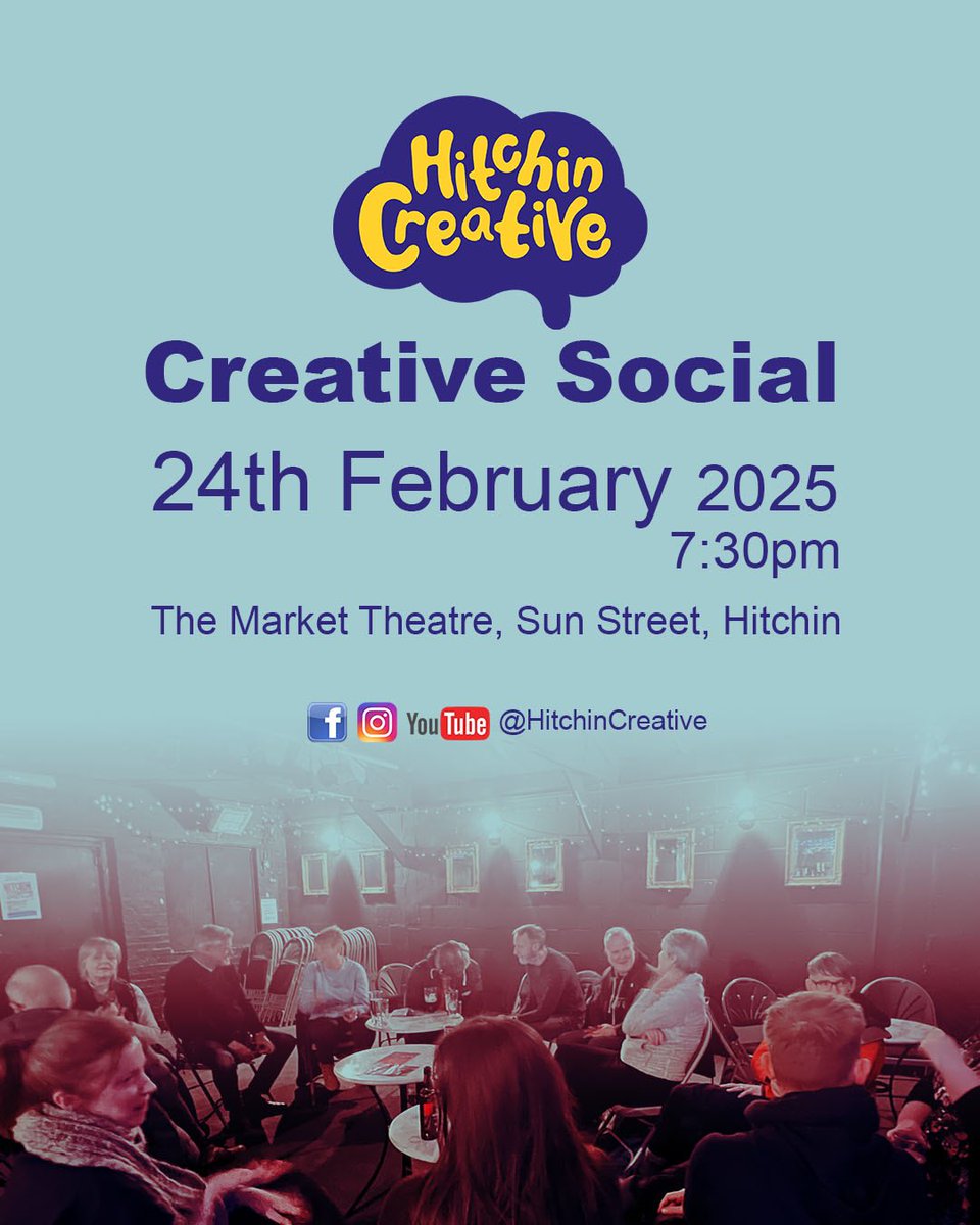 This Monday 24th Feb is our next CREATIVE SOCIAL. 

All welcome for a fun informal evening with local creatives. 

Find out what we are working on &amp; how you can be involved. Start your week meeting up with old friends and making new ones

#hitchincreative #hitchin #networking