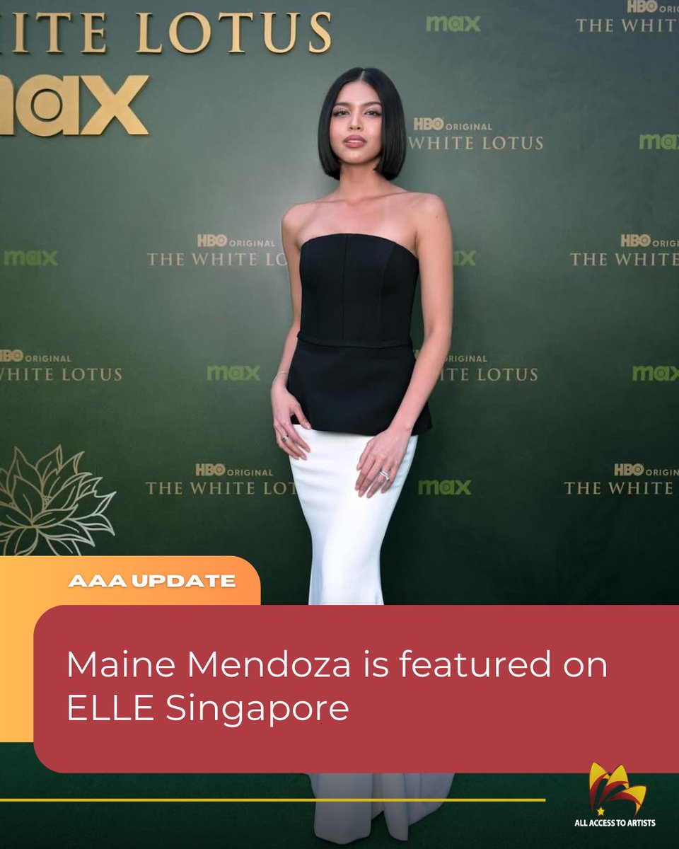 AAArtists_'s tweet photo. Fashion magazine ELLE Singapore features @mainedcm on their socials alongside local and international celebrities who attended the recent 'The White Lotus' green carpet premiere in Bangkok, Thailand. 

#TheWhiteLotus #StreamOnMax
#MaineMendoza #AllAccessToArtists #fAAAmily https://t.co/h2C2B9rdTL