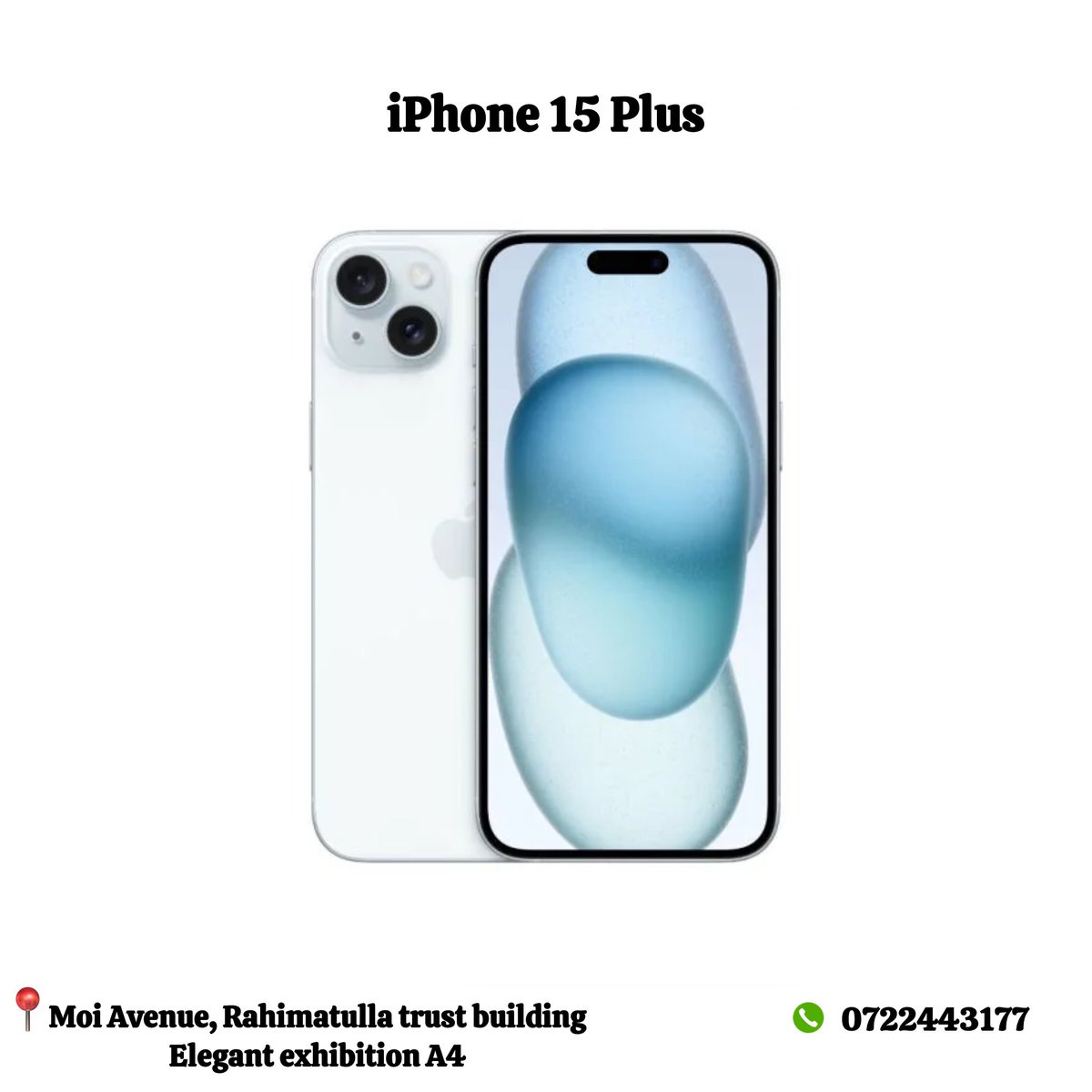 iSpotkenya's tweet photo. Get the iPhone 15 Plus with a stunning 6.7” display, 48MP camera, A16 Bionic chip, Dynamic Island, and all-day battery life
———
#iphone16e #iphone16 #newiphone #appleintelligence #refinedsign https://t.co/6s2oPnkKfl