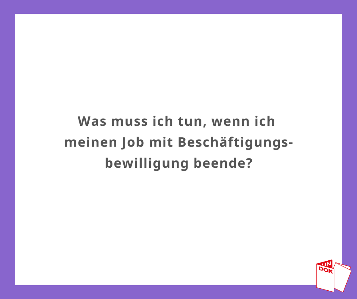 UNDOK_at's tweet photo. ⭐️ Wiederholung der UNDOK-Infopostserie ⭐️

UNDOK-Infopost #30: Was muss ich tun, wenn ich meinen Job mit Beschäftigungsbewilligung beende?

‼️Da du für deinen nächsten Job wieder eine Beschäftigungsbewilligung brauchst, ist es wichtig, dass dein*e Chef*in dich beim AMS abmeldet. https://t.co/r8EZzlWwb1