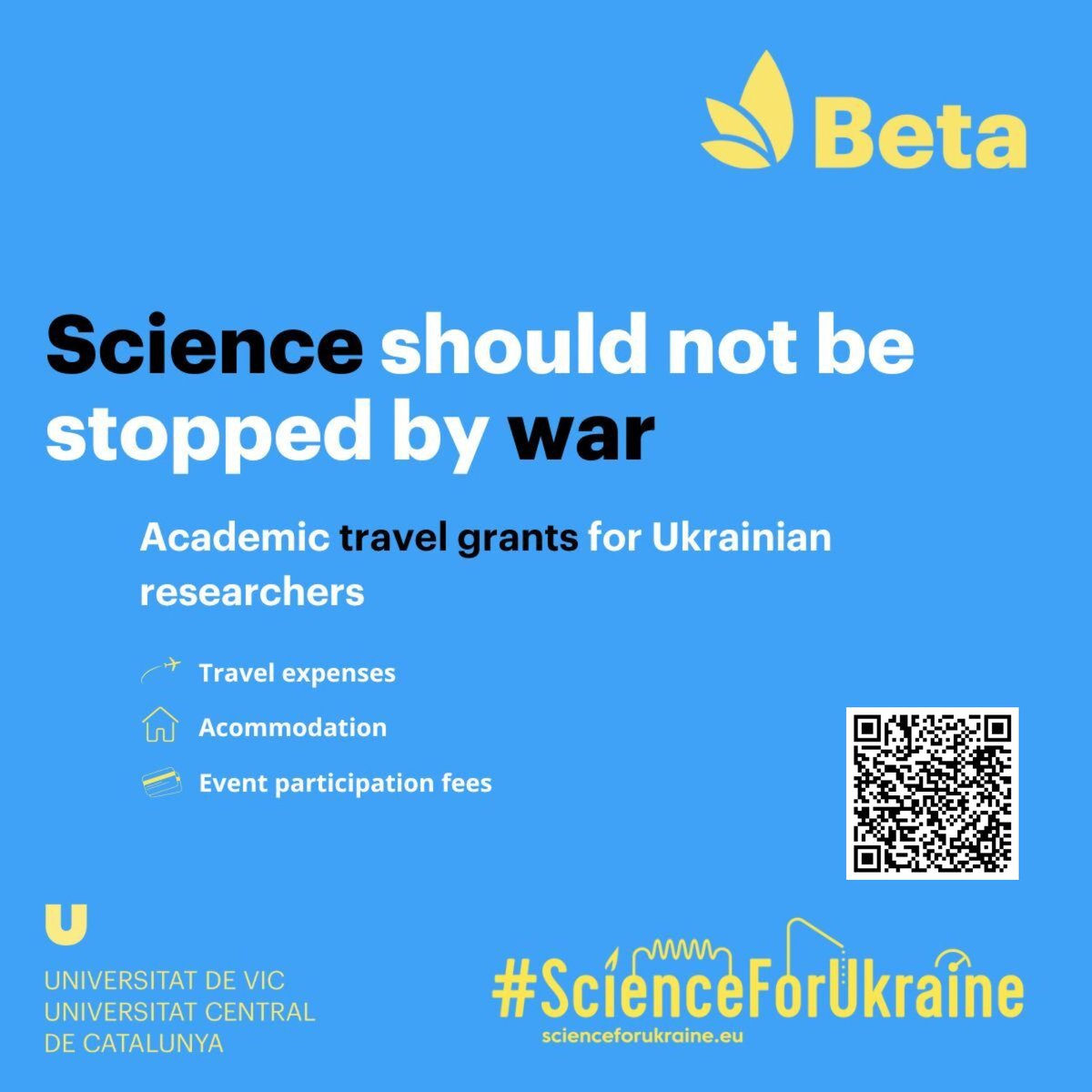 Sci_for_Ukraine's tweet image. 🚀 Join us in crowdfunding for Academic Travel Grants to support Ukrainian scholars! For 3 years, they’ve continued their research despite war, but they risk isolation without global connections. 

Every donation helps! 💙💛

🔗 Donate: verkami.com/locale/en/proj…

#ScienceForUkraine