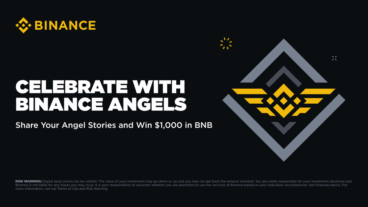 Binance Angels (@binanceangels) on Twitter photo Our Angels Family keeps growing, and we want YOU to be a part of it!
To celebrate, we’re giving away $1,000 in BNB to 20 winners.
To enter:
🔸Repost & follow <a href="/BinanceAngels/">Binance Angels</a>
🔸Share a memorable experience with a Binance Angel or tell us about your favorite Angel in the comments Our Angels Family keeps growing, and we want YOU to be a part of it!
To celebrate, we’re giving away $1,000 in BNB to 20 winners.
To enter:
🔸Repost & follow <a href="/BinanceAngels/">Binance Angels</a>
🔸Share a memorable experience with a Binance Angel or tell us about your favorite Angel in the comments