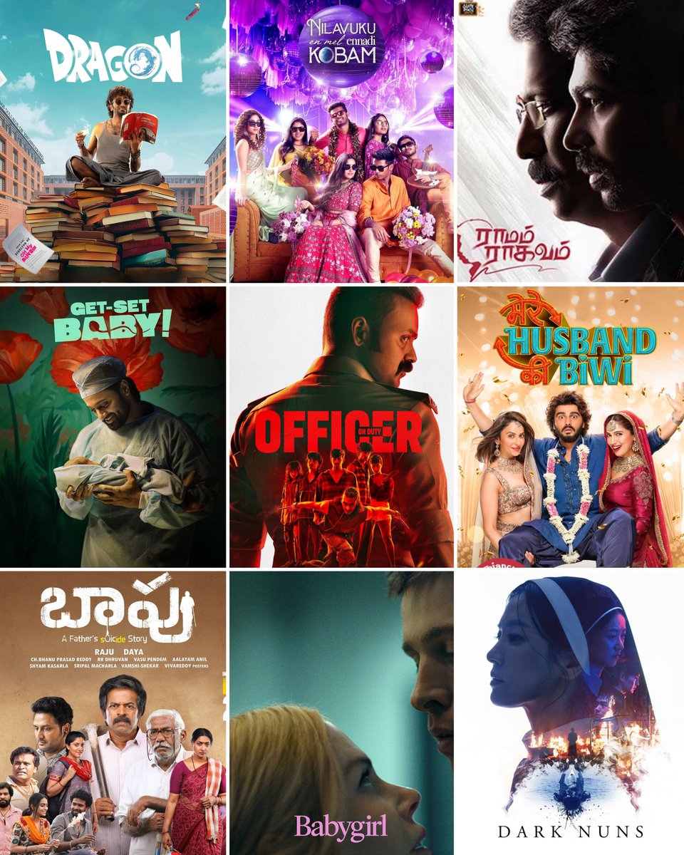 Sivaprasanth5's tweet photo. This week releases in Theatres 🍿
(1/2)
🌿 Tamil
#Dragon
#NilavukuEnmelEnnadiKobam
#RamamRaghavam
🌿 Malayalam
#GetSetBaby
#OfficerOnDuty
#Chattuli
🌿 Hindi
#MereHusbandKiBiwi
#KuchSapneyApne
🌿 Telugu
#JaabilammaNeekuAnthaKopama
#ReturnOfTheDragon
#Baapu
#TheDevilsChair https://t.co/26FQzaAz70
