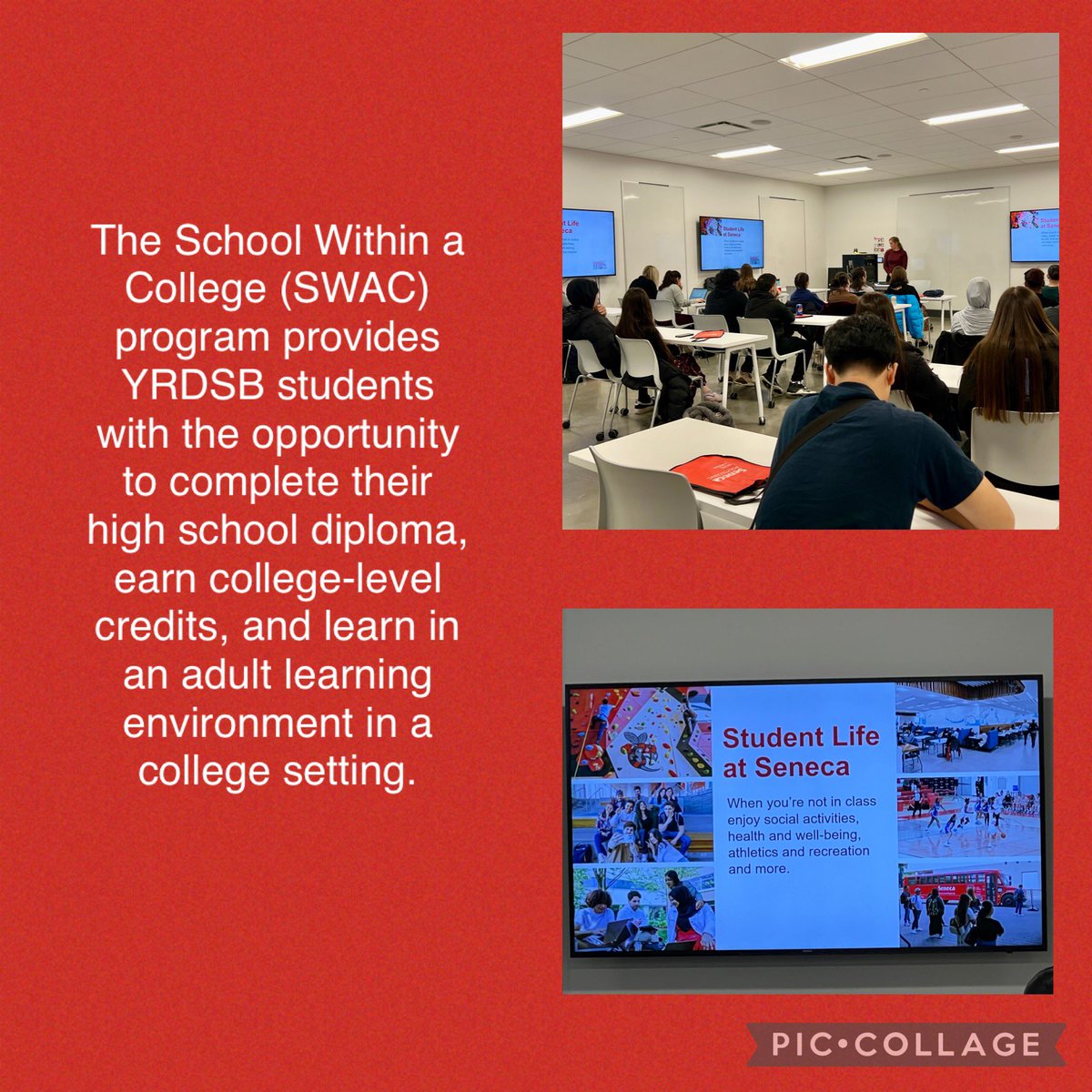 The Semester Two cohort of students in YRDSB’s School Within A College program were welcomed by <a href="/senecaDC/">Seneca Dual Credit</a> staff during their first day on campus for orientation  <a href="/SenecaPoly/">Seneca Polytechnic</a>!