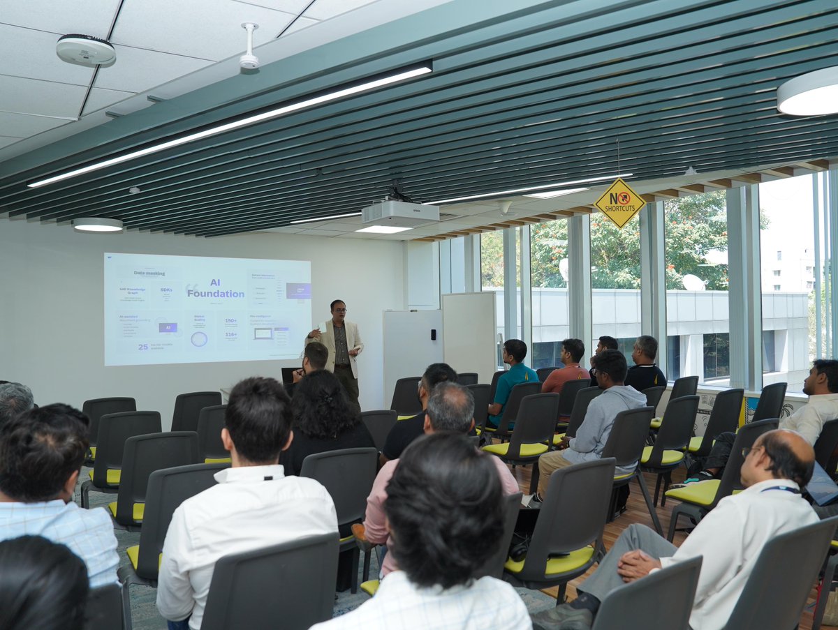 saplabsindia's tweet image. The #StartupStudio Cohort 2025 bootcamp, in partnership with Deloitte and Arise Ventures, was launched at SAP Labs India. It brought together leading startup founders as well as other industry experts to explore possibilities leveraging SAP #BusinessAI and #SAPBTP 🚀💡