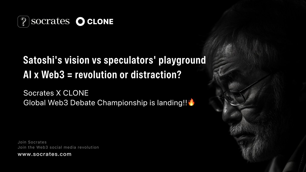 [💥 WEB3'S TRUTH OR DARE]

"VCs hype it. Builders code it. But WHO decides Web3's fate?"

💡 Battle over:
Satoshi's vision vs speculators' playground
AI x Web3 = revolution or distraction?
Can blockchain reshape global systems... or just wallets?
Global thinkers clash at Socrates