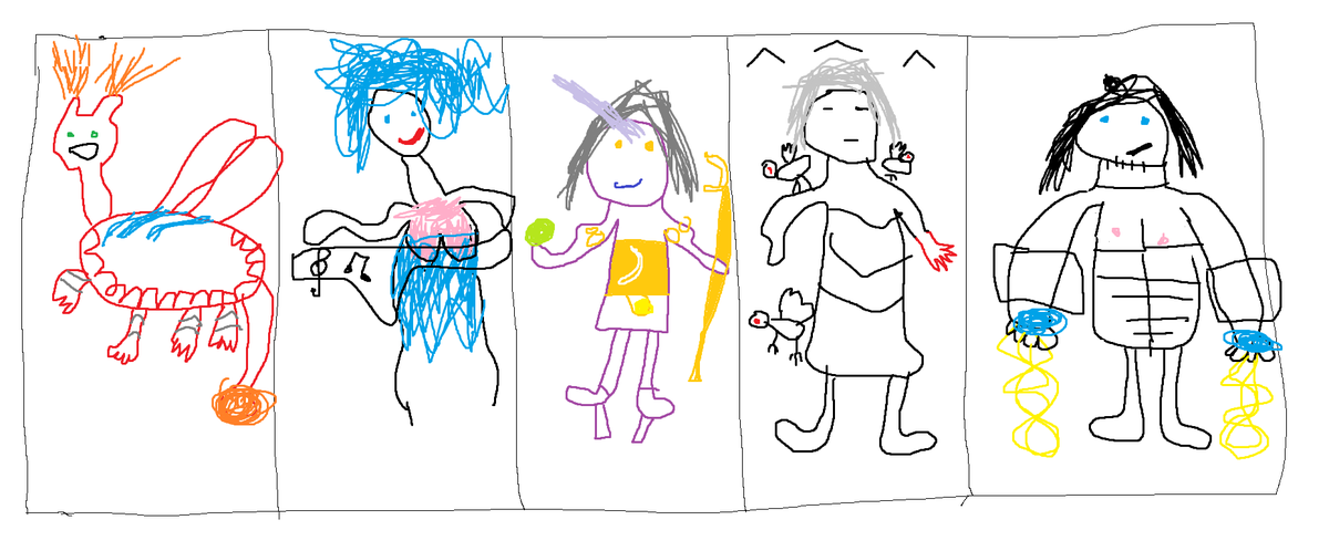 Il me manquait un overlay pour League of Legends et un de mes viewers, super doués en dessin, m'a fait ça. vous arrivez à reconnaître les 5 champions ?