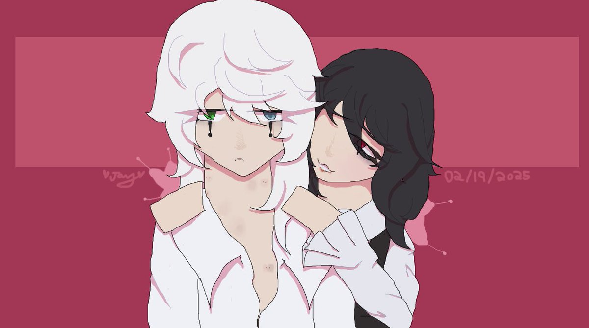 JayAngel_48's tweet photo. [ #Fyl25ShipWeek ] - #fyolai (#fyodordostoevsky x #nikolaigogol) | #bungoustraydogs 

Day 6 - Vampire, one of them is human 
They're also yuri now. - [Repost bc I forgot to sign it..] https://t.co/1AyPRUKRRg