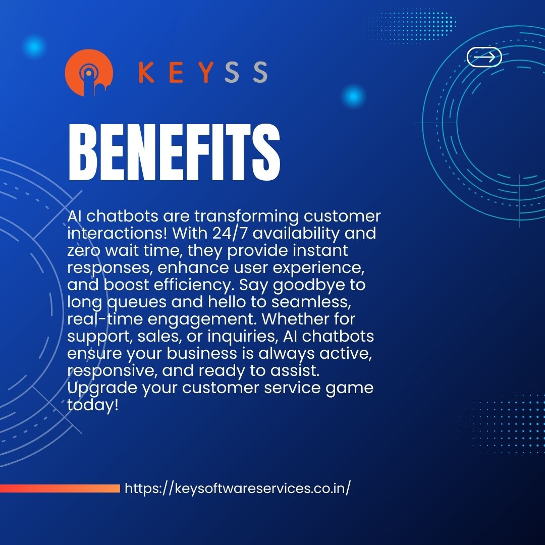 KEYSSIndia's tweet photo. AI Chatbots: 24/7 Support, Zero Wait Time! 🤖
Say goodbye to delays! AI chatbots provide instant responses, enhance customer experience & boost engagement. Ready to upgrade your support?
#AIChatbots #Automation #CustomerExperience #FutureOfSupport #TechInnovation https://t.co/wwX8pVyE0h