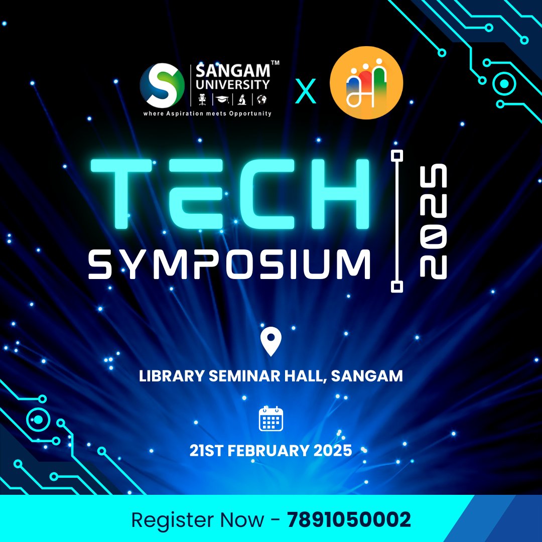 Sangam_Univ's tweet image. Exciting Opportunity Ahead! 
The Training and Placement Cell, in collaboration with the Computer Science Department and the IT Forum Bhilwara. 
#TechSymposium#SangamUniversity #ITForumBhilwara#CareerGrowth#Bhilwara