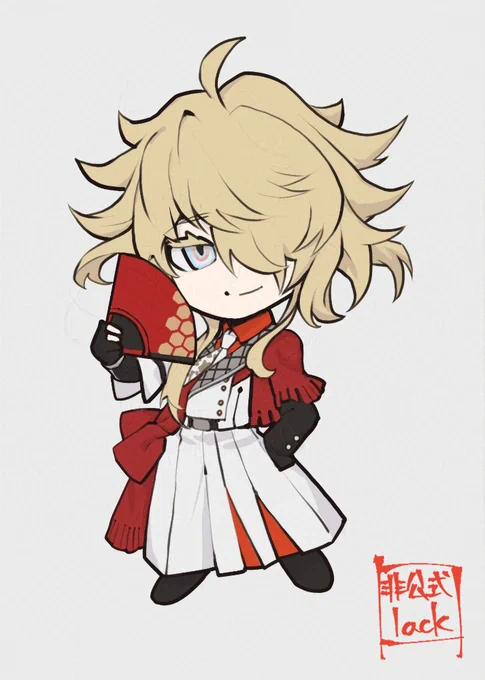 ねんどろ則宗さん前に夏コミ本で描いたSD版思い出すカワイイ 