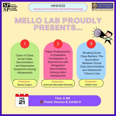 The Mello Lab will be presenting at #SPSP2025 ! We are so proud of our lab and would appreciate the support, see you all there!