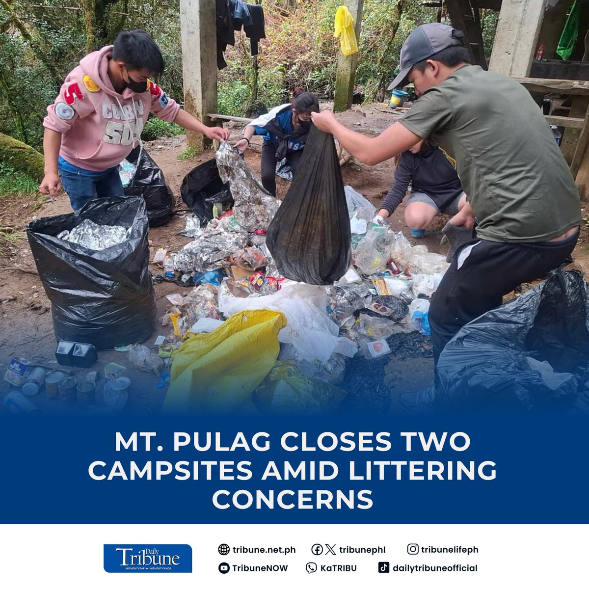 tribunephl's tweet photo. The management of Mt. Pulag, in an advisory, announced it is temporarily closing two campsites for rehabilitation and clean-up.
Read more at: https://t.co/Uk9pd6FhkL
#DailyTribune #MountPulag https://t.co/aJF7wN7Wo3