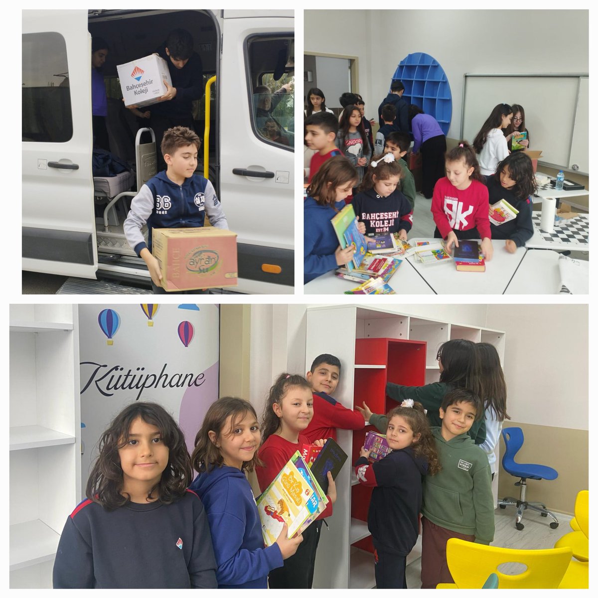 "Biz de farkındayız" kulübü olarak Sosyal sorumluluk projesi kapsamında    İskenderun Kadınana İlkokulun'nun yeni oluşturulan kütüphanesine kitap bağışında bulunduk.💙❤️

<a href="/bahcesehir_k12/">Bahçeşehir Koleji</a> <a href="/ucannmustafa/">Mustafa UÇAN (Kampüs Md)</a> <a href="/vakanuvis10/">Basaran Gülöz</a> <a href="/Sedamtecirli/">Seda Tecirli</a> <a href="/tirasoglu_tahir/">Tahir Tıraşoglu</a> <a href="/zynpuygrBK/">Zeynep Uygur</a>