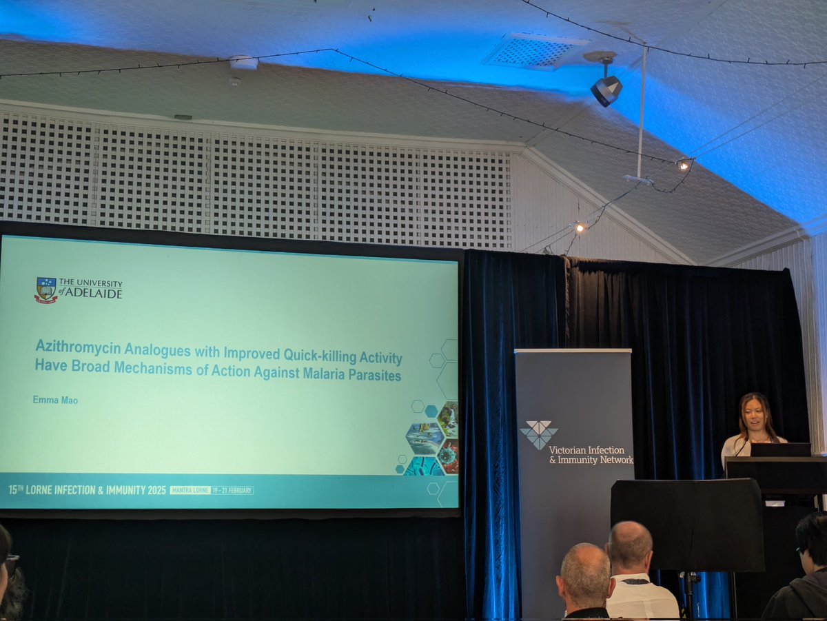 VIIN (@the_viin) on Twitter photo Emma Mao a PhD student in <a href="/Wilson_LabUofA/">Danny Wilson</a> tells us about the quick-killing activity of azithromycin against malaria parasites, and how it can be improved in azithromycin analogues #Lorneiandi Emma Mao a PhD student in <a href="/Wilson_LabUofA/">Danny Wilson</a> tells us about the quick-killing activity of azithromycin against malaria parasites, and how it can be improved in azithromycin analogues #Lorneiandi