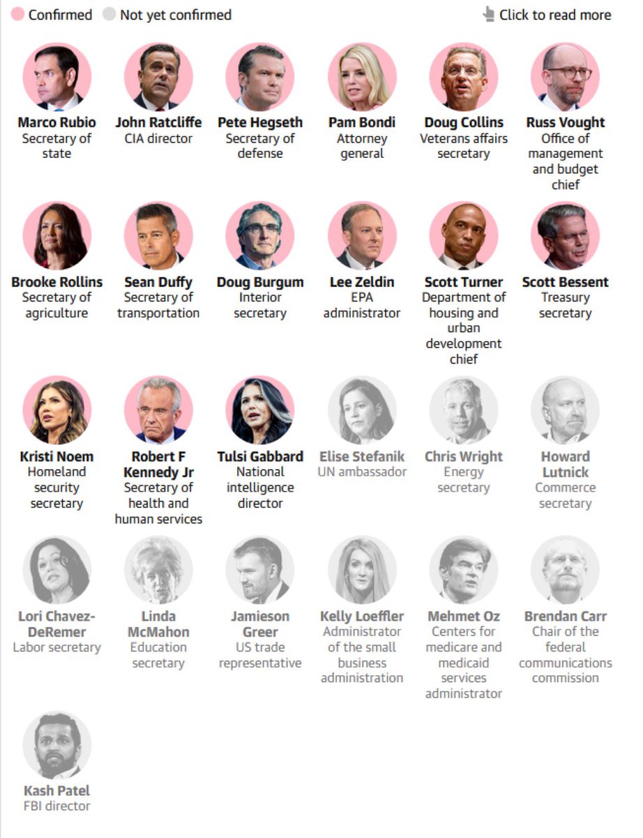 LarryJones's tweet photo. All of President Trump's nominees have been confirmed by the Senate, but many positions remain unfilled. Kash Patel is next in line to be confirmed as FBI Director. 

Do you still support Kash? https://t.co/PGpTAaTQQu