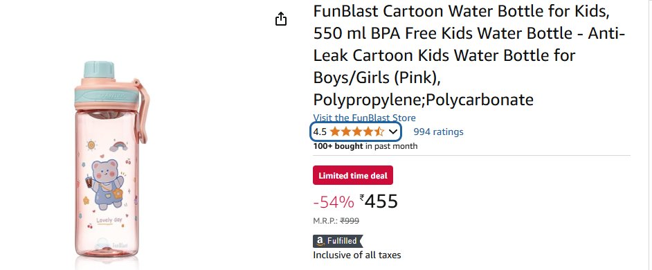 LetsShopOnline's tweet image. 💖 Keep Your Little One Hydrated in Style! 🍼✨

FunBlast Cartoon Water Bottle (550ml) – BPA-free, anti-leak &amp;amp; super cute! 🐻🎀 Perfect for school &amp;amp; outings!

🔥 Now 54% OFF! Just ₹455 (M.R.P. ₹999)

🛒 Grab it here 👉 amzn.to/4hExcbY

#KidsEssentials #WaterBottle
