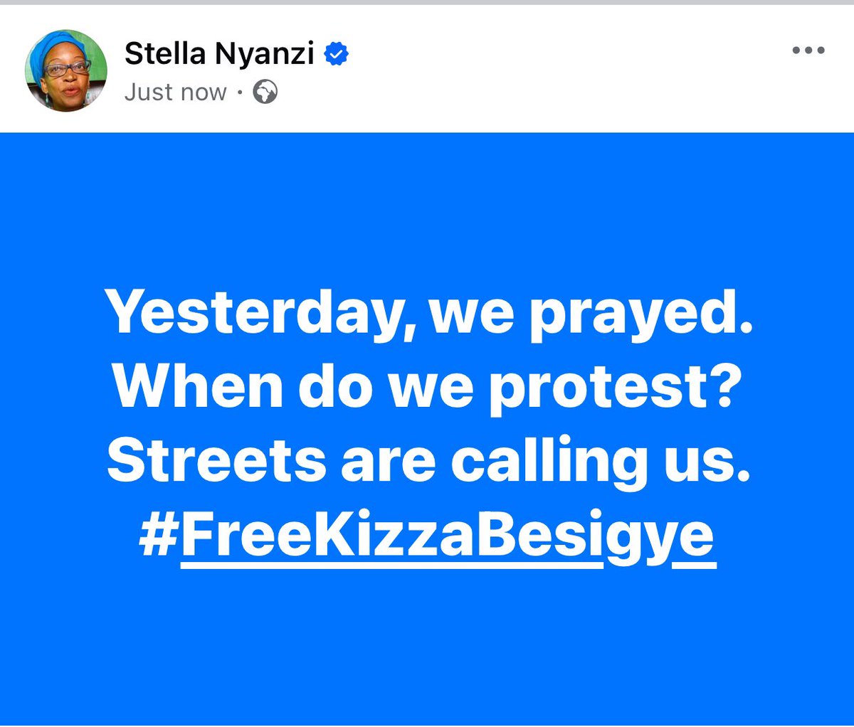 drstellanyanzi's tweet image. Yesterday, we joined together to pray for God’s intervention. When are we joining again together to peacefully protest in the streets of cities, towns and villages? When is nationwide non-violent civil disobedience starting?
#FreeKizzaBesigye 
#FreeAllPoliticalPrisonersInUganda