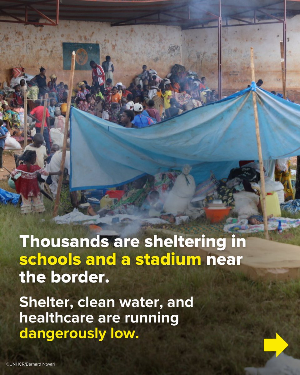 Refugees's tweet photo. 🚨 Since the weekend, over 20,000 people have crossed into Burundi, fleeing violence in eastern DR Congo.

Many are exhausted, separated from family and in urgent need of help.

UNHCR is on the ground delivering lifesaving assistance, but more support is needed. https://t.co/M9pSzMvDNU