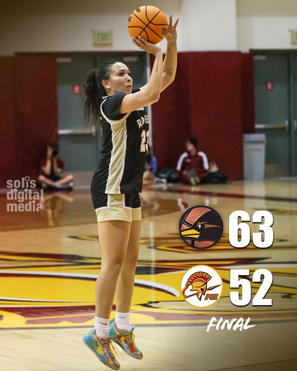 stevesolismedia's tweet photo. WOMEN'S #JUCO Basketball
Roadrunners Take Down PCC, 63-52

Rio Hondo's Jaden Hill-Massarotti was unstoppable with 22 PTS, 8 REB, & 7 STL, while Alexia Valencia added 16 PTS to power the offense.

PCC made a late push, cutting the lead to just two possessions, but Rio Hondo held strong to secure the W.

Next up: The Roadrunners (13-15, 4-4) close out the season at home vs. LA Trade-Tech this Friday at 5 PM. 🔥 #GoRoadrunners #RioHondoWBB #Victory #jucohoops