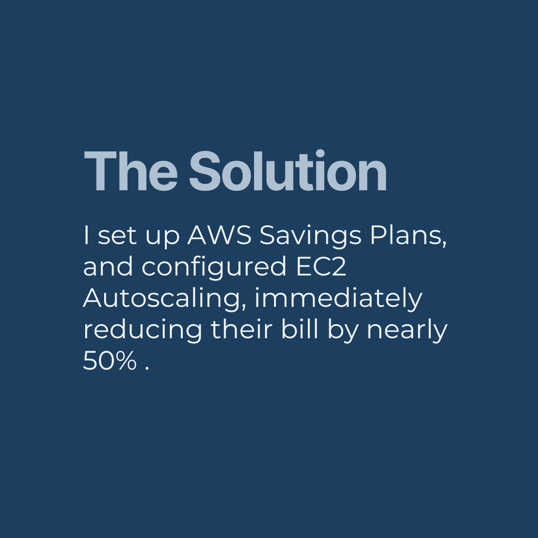 mattthorne's tweet photo. A few weeks ago, I helped a client cut over $5,000 a year from their AWS bill in just a 60-minute call. https://t.co/EYcN9kHEzA