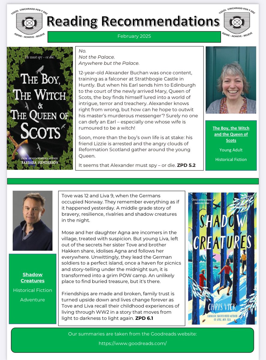 Our end of term reading newsletter. This term, we have focused on books pupils are reading as part of the ‘Young Quills’ initiative <a href="/1Penydre/">Pen y Dre High School</a>